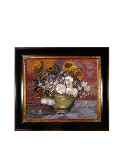 Vincent Van Gogh Sunflowers, Roses & Other Flowers Framed Oil Painting