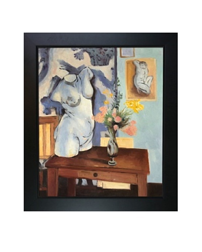 Greek Torso with Flowers Framed Reproduction Oil Painting by Henri Matisse