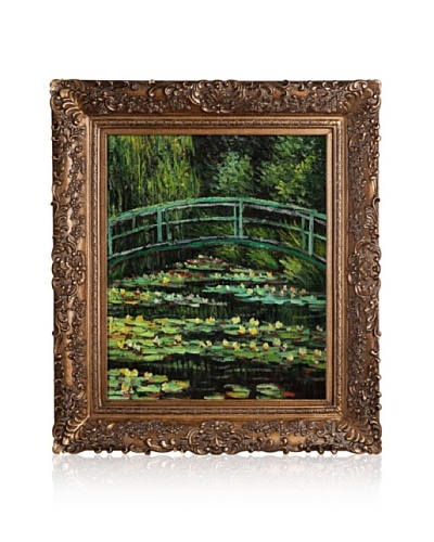 Hand-Painted Reproduction of Claude Monet White Water Lilies, 1899 Framed Oil Painting, 20 x 24
