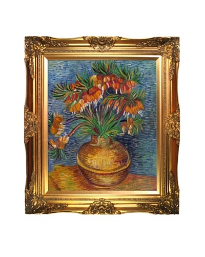 Vincent Van Gogh Vincent Crown Imperial Fritillaries in a Copper Vase Framed Oil Painting