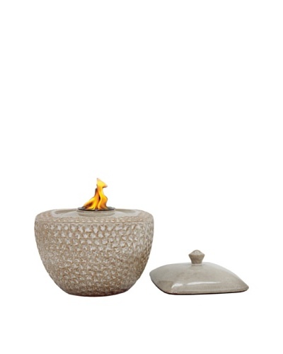 Pacific Décor Rounded Square Flame Pot, Sand, 9