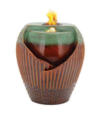 Pacific Décor Osaka LED Flame Fountain, Green/Brown, 12