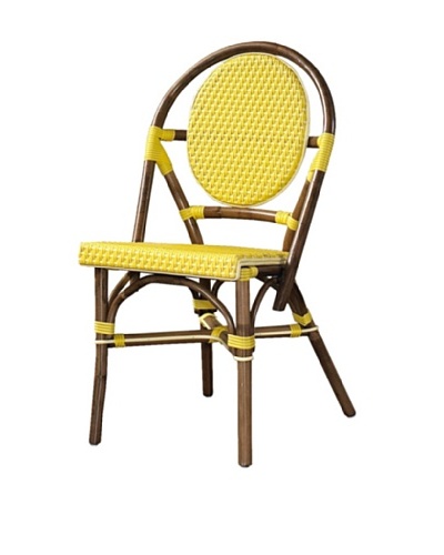 Padma's Plantation Set of 2 Paris Bistro Chairs, Yellow