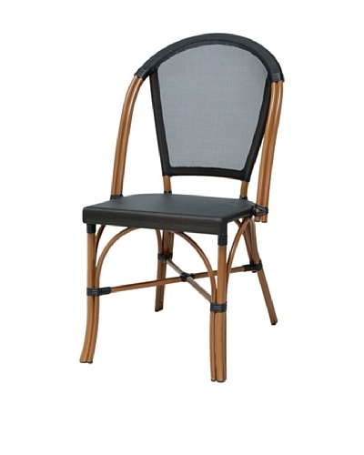 Palecek Indoor/Outdoor Paris Bistro Chair, Black/Natural