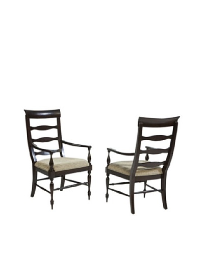 Panama Jack Old Havana Set of 2 Slatted Back Arm Chairs