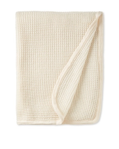 pür cashmere Thermal Knit Throw, Crème, 50 x 70