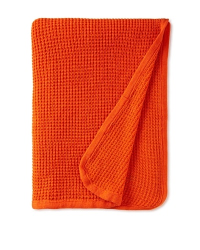 pür cashmere Thermal Knit Throw, Persimmon, 50 x 70