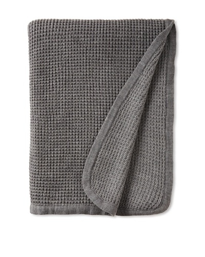 pür cashmere Thermal Knit Throw, Heather Grey, 50 x 70