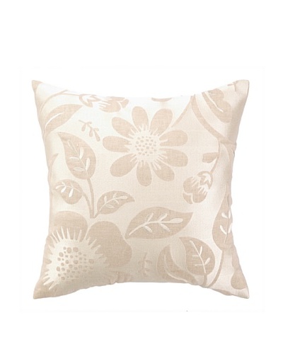 Peking Handicraft Acadia Pillow, Floral Grey