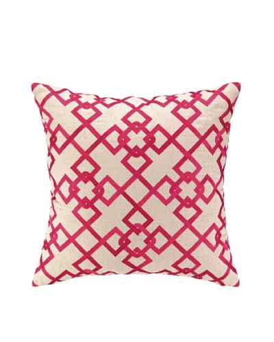 Peking Handicraft Chain Link Pillow, Pink