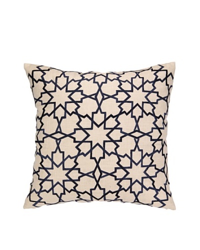Peking Handicraft Moroccan Star Pillow, Navy