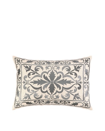 Peking Handicraft Buckingham Pillow, Grey