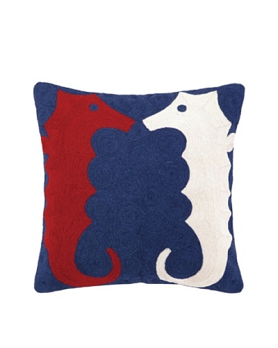 Peking Handicraft Seahorse Crewel Pillow