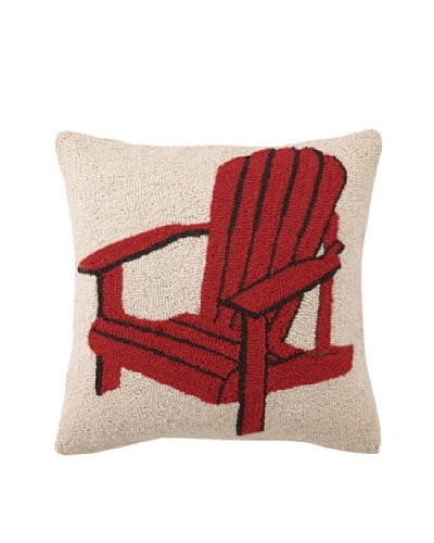 Peking Handicraft Red Adirondack Chair Hook Pillow