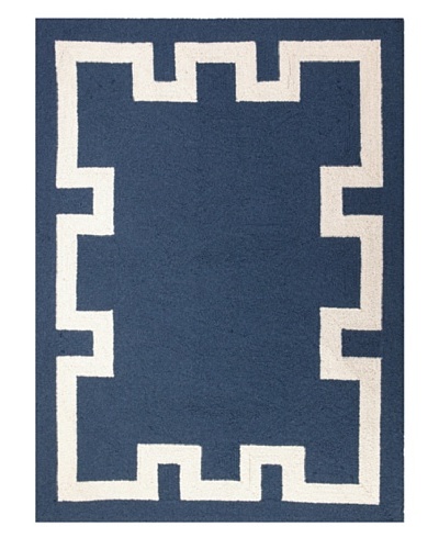 Peking Handicraft Simple Greek Key Rug, Blue, 2' 10 x 3' 11