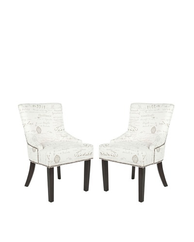Safavieh Mercer Collection Set of 2 Lotus Side Chairs, White/Grey