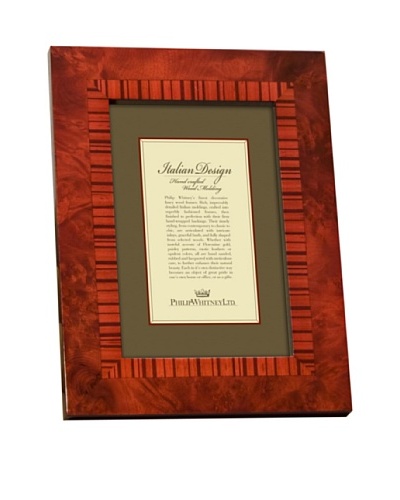 Philip Whitney Red Marquetry Inlay Frame