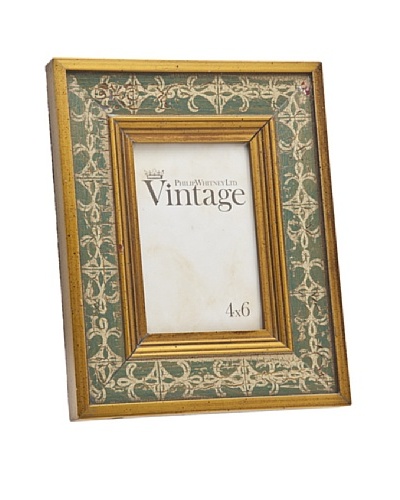 Philip Whitney Vintage Green/Gold 4x6 Frame