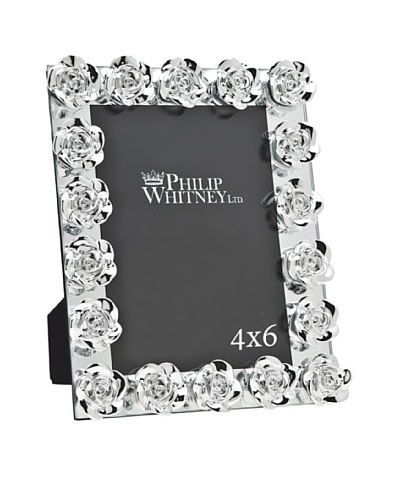 Philip Whitney Silver Rose Mirror 4x6 Frame