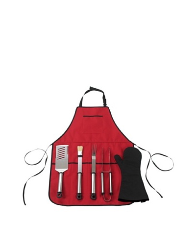 Picnic at Ascot B.B.Q-Chef’s Barbecue Apron and Tools [Red]