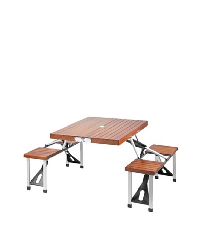 Picnic at Ascot Portable Picnic Table Set [Medium Brown]