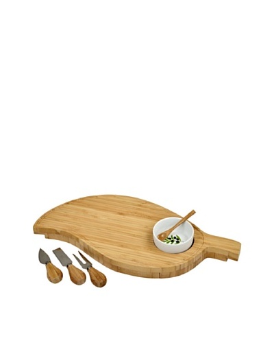 Picnic at Ascot Leaf Cheese Board Set with Bowl