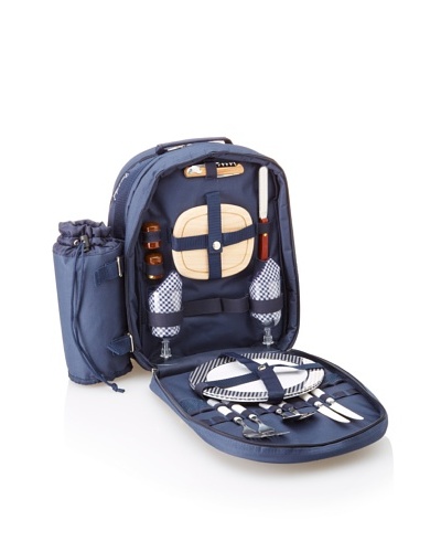Picnic at Ascot Bold Picnic Backpack Cooler for Two, Navy/White