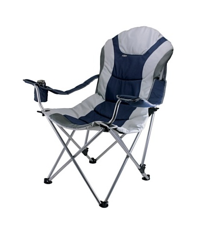 Picnic Time Portable Reclining Camp Chair [Navy/ Grey]