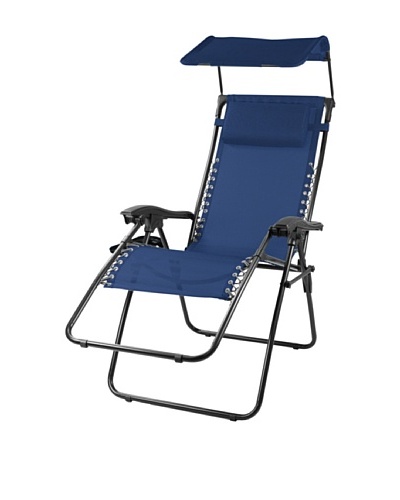 Picnic Time Portable Serenity Reclining Lounge Chair [Navy]