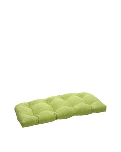 Pillow Perfect Outdoor Baja Textured Solid Wicker Loveseat Cushion, Lime Green