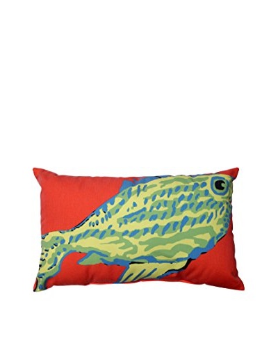 Blue-Green Fish Rectangular Throw Pillow