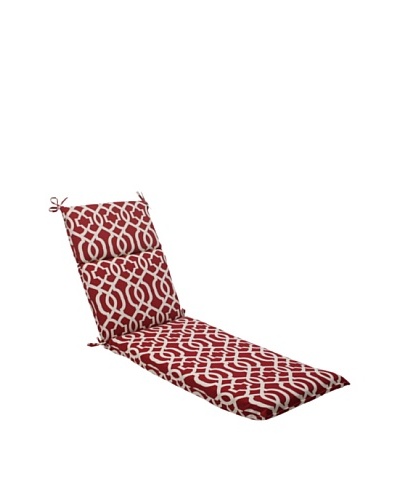 Pillow Perfect Outdoor New Geo Chaise Lounge Cushion, Red