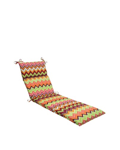 Pillow Perfect Outdoor Zig Zag Chaise Lounge Cushion, Raspberry