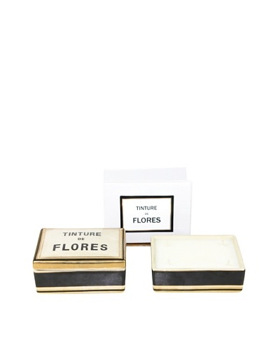 Plain & Simple Vintage-Style Ceramic Candle Box, Flores, 6-Oz.