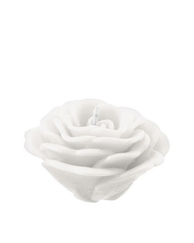 Point a la Ligne Floating Rose Candle, White