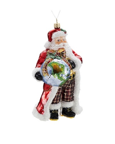 Kurt Adler 7 Polonaise Santa with Globe Ornament