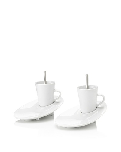 Pordamsa Set of 2 Angled Espresso Cup & Saucers