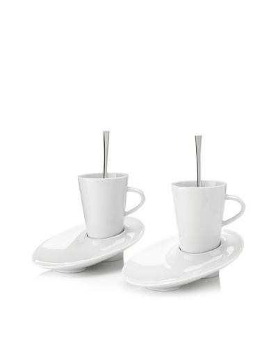 Pordamsa Set of 2 Angled Coffee Cup & Saucers