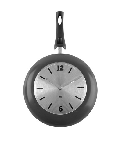 Present Time Wok Time Metal Wall Clock, Black