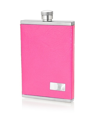 Wilouby 3-Oz. Slimline Collection Stainless Steel Flask, Neon Pink