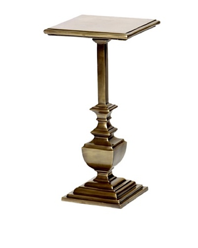 Prima Design Source Square Antiqued Brass Accent Table, Brass