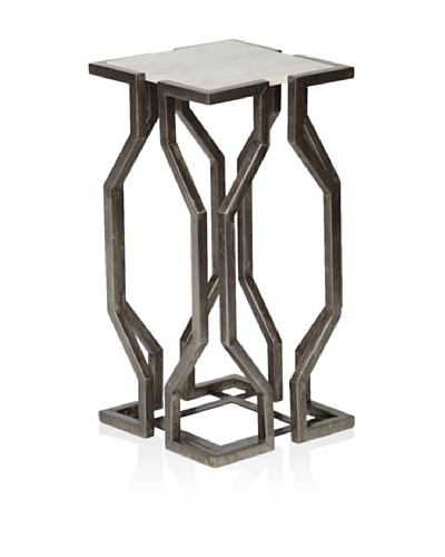 Prima Design Source Open Geometric Form Accent Table, Pewter