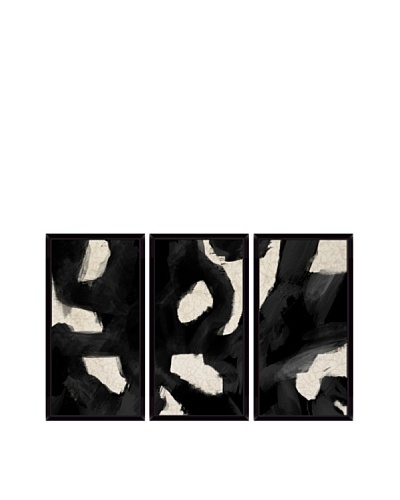 PTM Images Contemporary Black Swirl Giclée Triptych Box