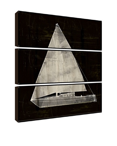 PTM Images Black and White Sailboat Giclée Triptych Box