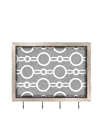 PTM Images Circular Key/Jewelry Organizer with Cork Backing, Grey