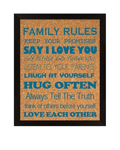 Family Rules Corkboard, Blue