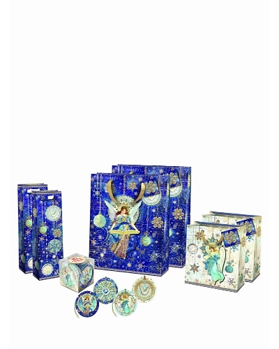 Punch Studio Holiday Gift Bag Set, Celestial Sparkle