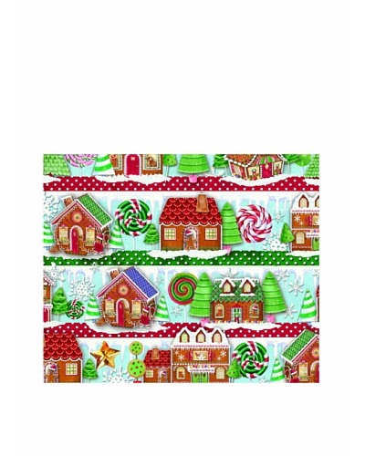 Punch Studio Set of 8 Continuous Roll Gift Wrap [Gingerbread Houses]