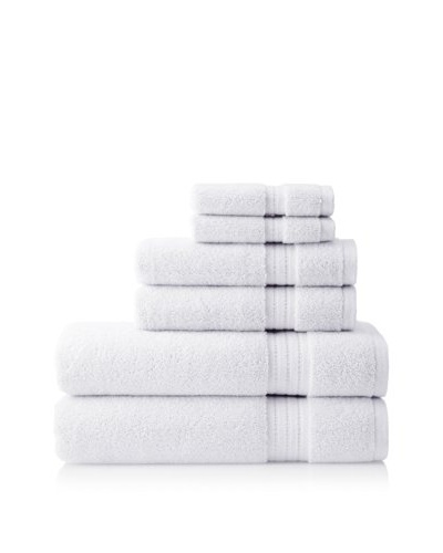 Pure Fiber Zero Twist 6-Piece Towel Set, White