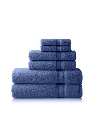 Pure Fiber Zero Twist 6-Piece Towel Set, Blue